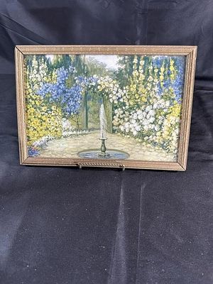 Robert Atkinson Fox (1860-1935) "Garden of. Contentment" Print; Framed under glass to 13" x 9"