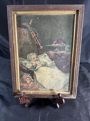 "Baby's Birthday" True and Co. Vintage Framed. Print; Under Glass 12" x 16"