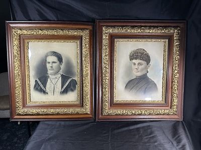 Pair of Antique Framed Portraits. 29" x 33"