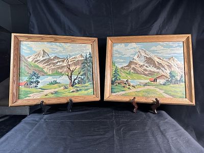 Framed Vintage Paint by Number. 23" x 18.5"