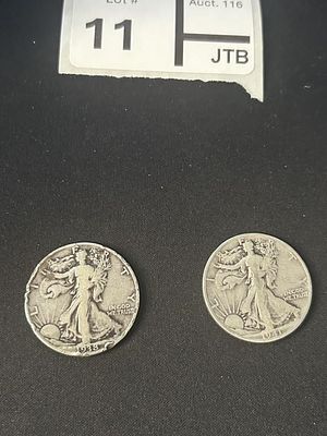 Walking Liberty half dollar Lot of 2. See Photo for Condition19381941