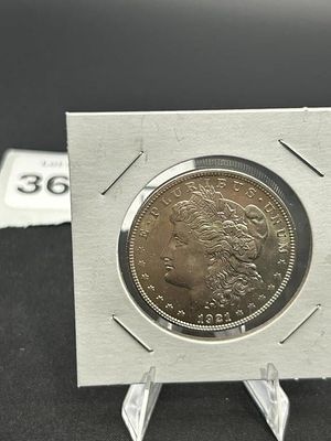1921 Morgan Silver Dollar. Appears BU