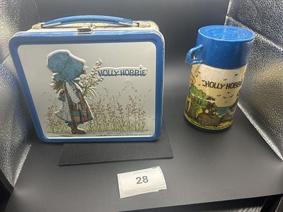 1970 Vintage Holly Hobbie Metal Lunch Box. With Thermos