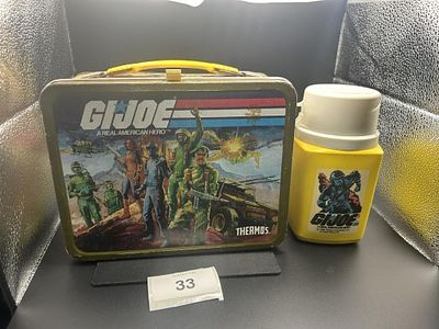 GI Joe 1982 Vintage Metal Lunch Box: With Thermos