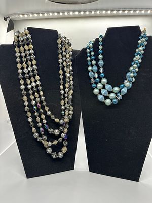 A Collection of Multi-Strand Beaded Necklaces. A collection of multi-strand beaded necklaces 