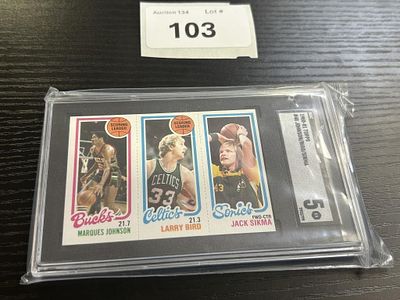 1980-81 TOPPS #48 Larry Bird/Marques Johnson/Jack. Sikma; SGC 5 EX