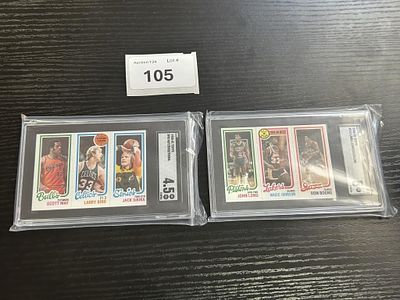 1980-81 basketball Lot of 2. #98 Larry Bird, Jack Sikma, Scott May #232-30-47 (RC) SGC 4.5 #111 