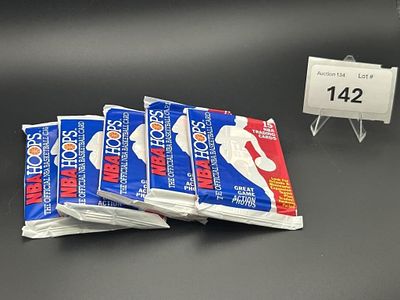 1989-90 NBA Hoops Wax Pack Lot of 5