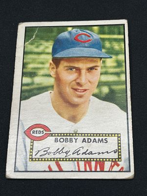 1952 Topps Bobby Adams Cincinnati Reds Baseball Card Number 249. 1952 Topps Bobby Adams baseball 