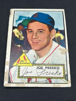 1952 Topps Joe Presko Baseball Card Number 220. 1952 Topps baseball card featuring Joe Presko of 
