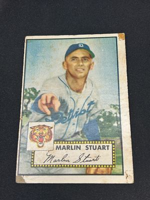 1952 Topps Marlin Stuart Baseball Card Number 208. 1952 Topps baseball card featuring Marlin 