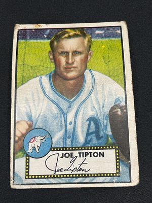 1952 Topps Joe Tipton Baseball Card Number 134 Red Back. 1952 Topps baseball card featuring Joe 