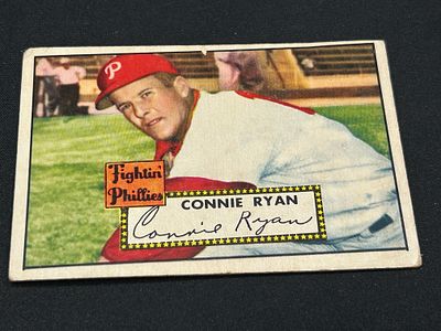 1953 Topps Connie Ryan Baseball Card Number 107. 1953 Topps baseball card featuring Connie Ryan 