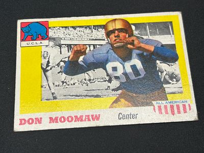 1955 Topps All-American Don Moomaw Football Card No. 40. 1955 Topps All-American football card 