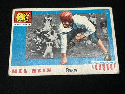 1955 Topps All-American Mel Hein Football Card No. 28. 1955 Topps All-American football card 