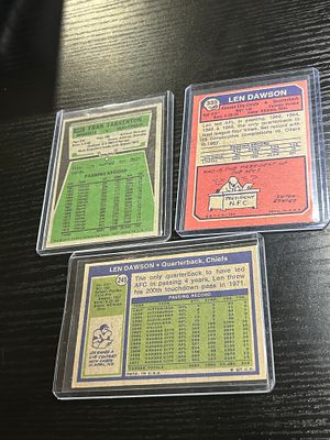 A Trio of Topps Hall of Fame Quarterback Trading Cards, 1972-1975. Topps football trading cards 