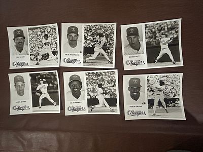 A Set of Six Texas Rangers Team-Issued Promotional Photo Cards Circa 1989. Texas Rangers 