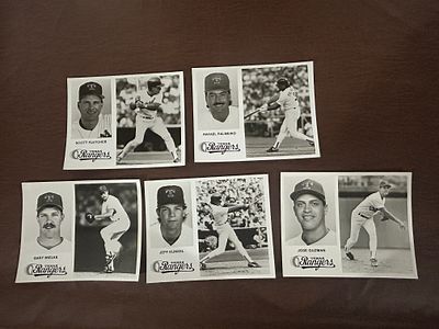 A Lot of Five Texas Rangers Team-Issued Oversized Promotional Baseball Cards, Circa 1989. Texas 