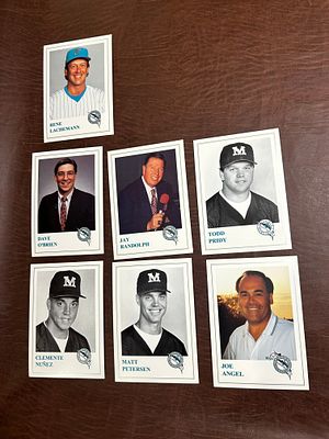 A Set of Seven Florida Marlins Team Issue Promotional Baseball Cards circa 1992-1993. Florida 