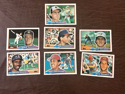 Seven 1987 Topps Baseball Cards Including Devon White All-Star Rookie. Topps baseball cards from 