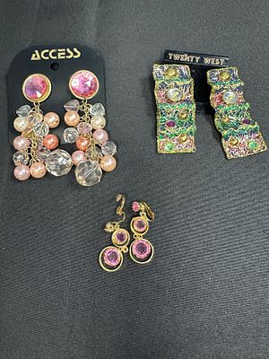 Costume Statement Earrings. A trio of contemporary costume earrings featuring designs by Twenty 