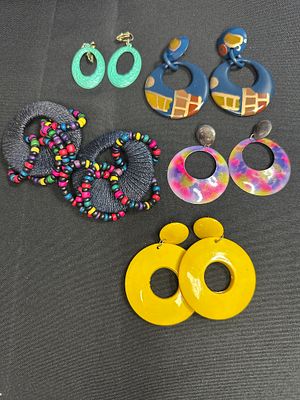 Vintage Statement Earrings. A collection of vintage-style statement earrings, mid-to-late 20th 
