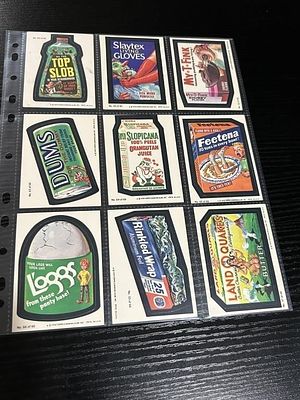 1979 Topps Wacky Packages Cards Lot of 9. Lot of (9) cards including Top Slob, Slopicana 