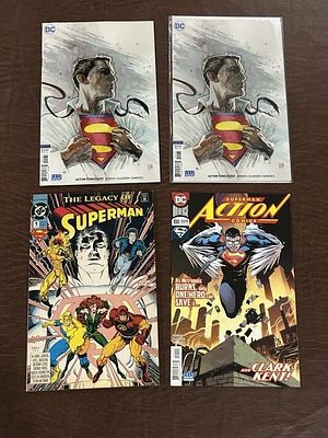 DC Superman Comic Lot (4 issues). includes Action Comics #1001 (2 copies) and The Legacy of 