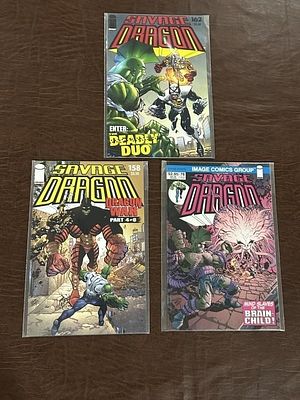 Savage Dragon Comic Lot (3 issues). Please review photos for condition