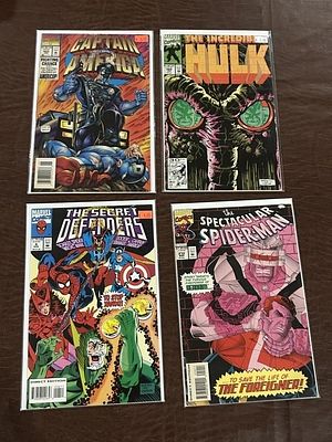 Marvel Comics Lot of 4. Spider-Man, Hulk, Captain America, Secret Defenders