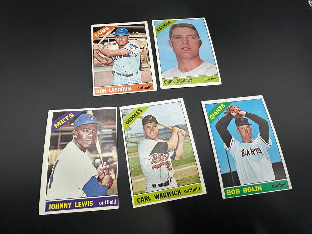 Lot 145: A Lot of Five 1966 Topps Baseball Cards