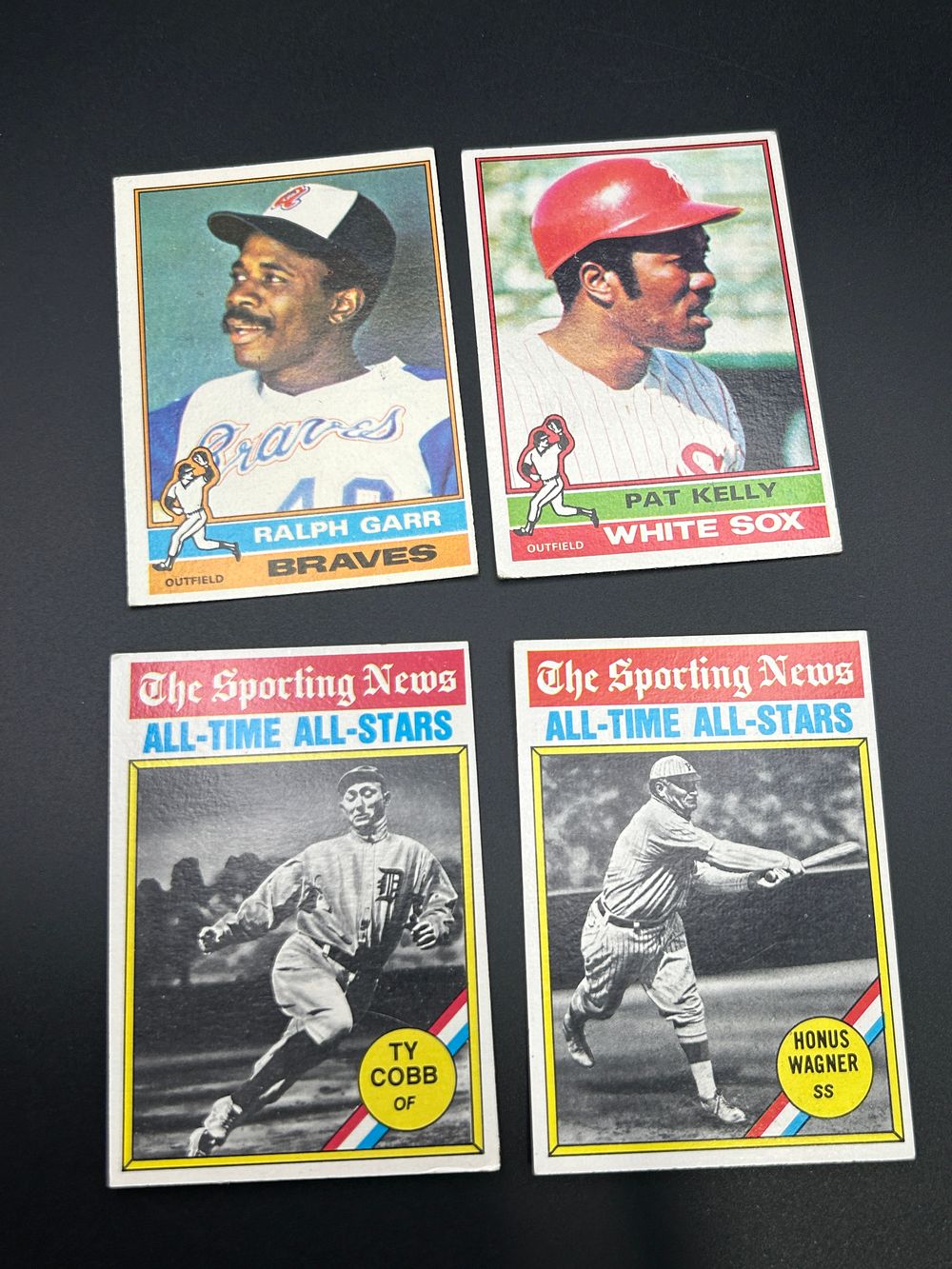 Lot 158: A Group of 1976 Topps Baseball Cards Including Ty Cobb and Honus Wagner All-Stars