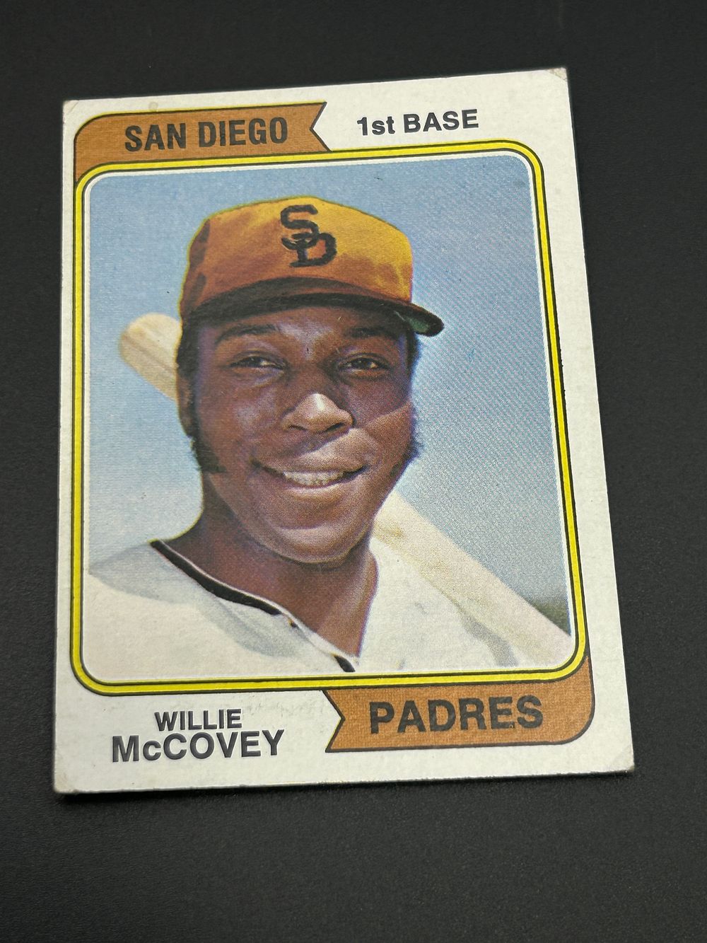 Lot 167: 1974 Topps Willie McCovey #250 San Diego Padres Baseball Card