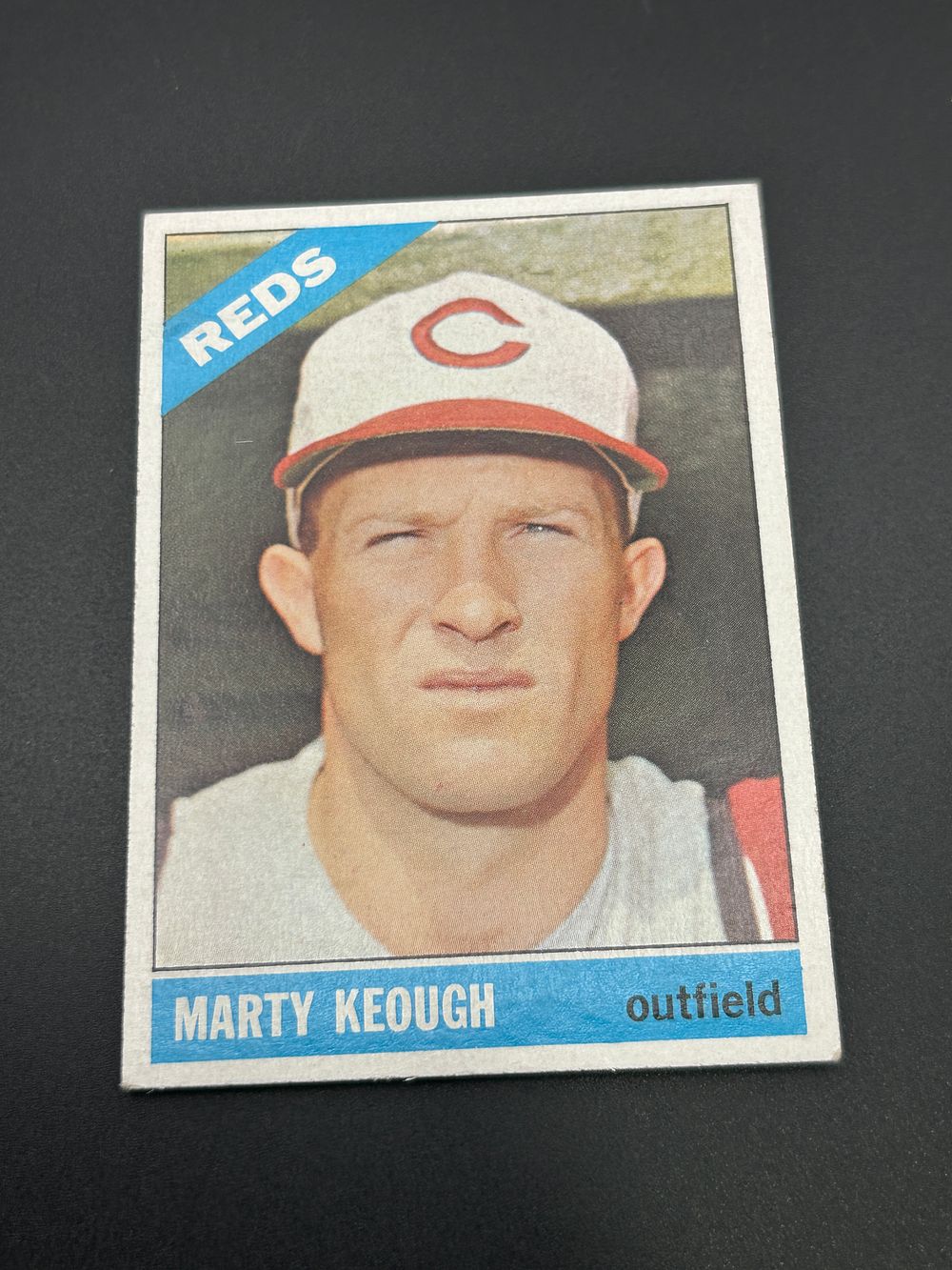 Lot 189: 1966 Topps Marty Keough Cincinnati Reds Baseball Card #334