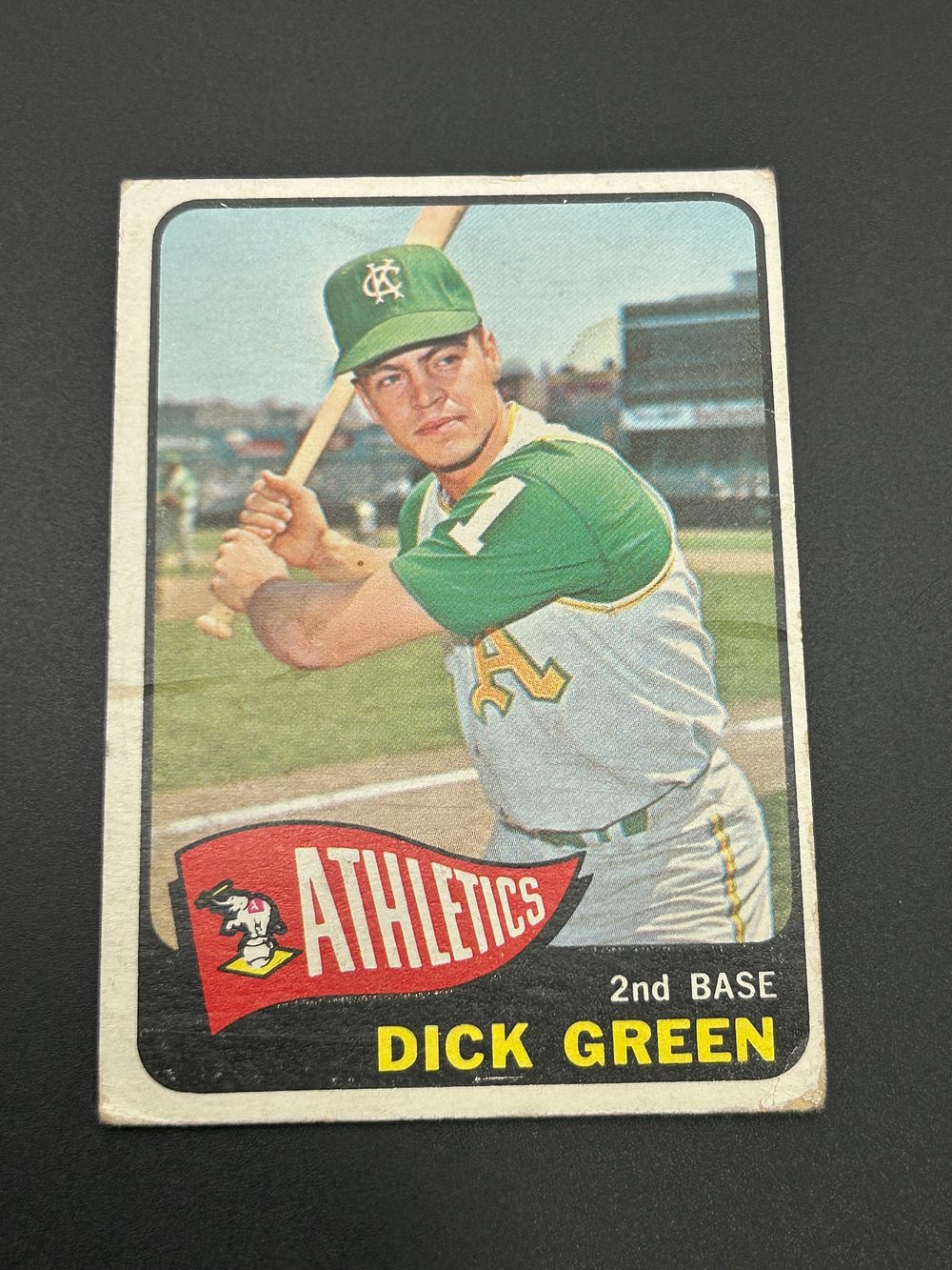 Lot 194: 1965 Topps Dick Green Baseball Card #168 Kansas City Athletics
