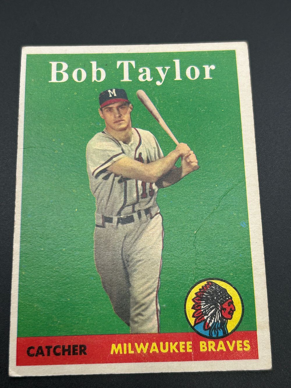 Lot 201: 1958 Topps Bob Taylor #164 Milwaukee Braves Baseball Card