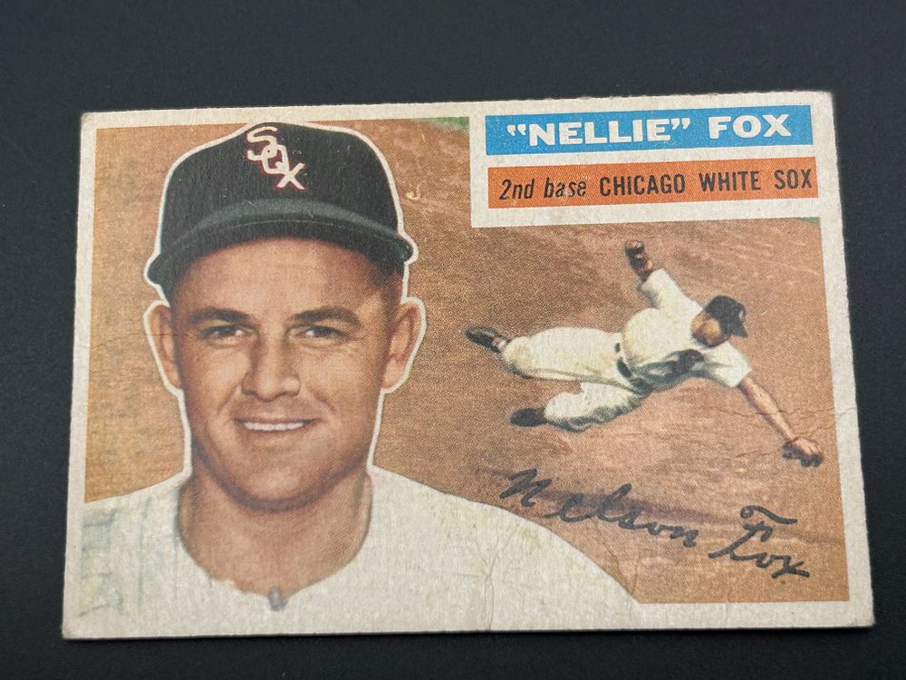 Lot 219: 1956 Topps Nellie Fox #118 Chicago White Sox Baseball Card
