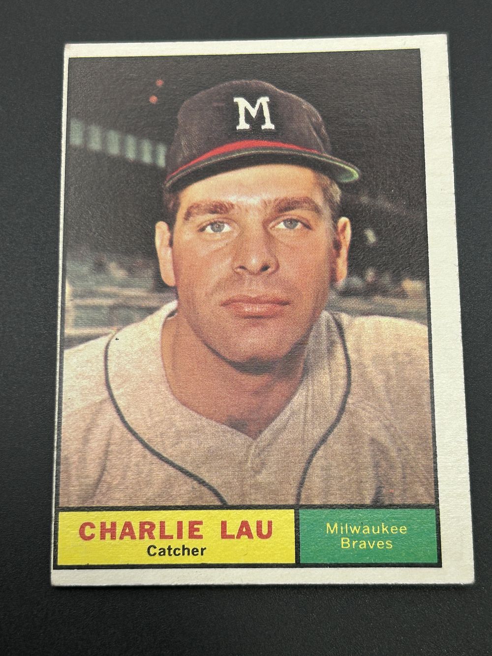 Lot 224: 1961 Topps Charlie Lau Milwaukee Braves Baseball Card Number 261