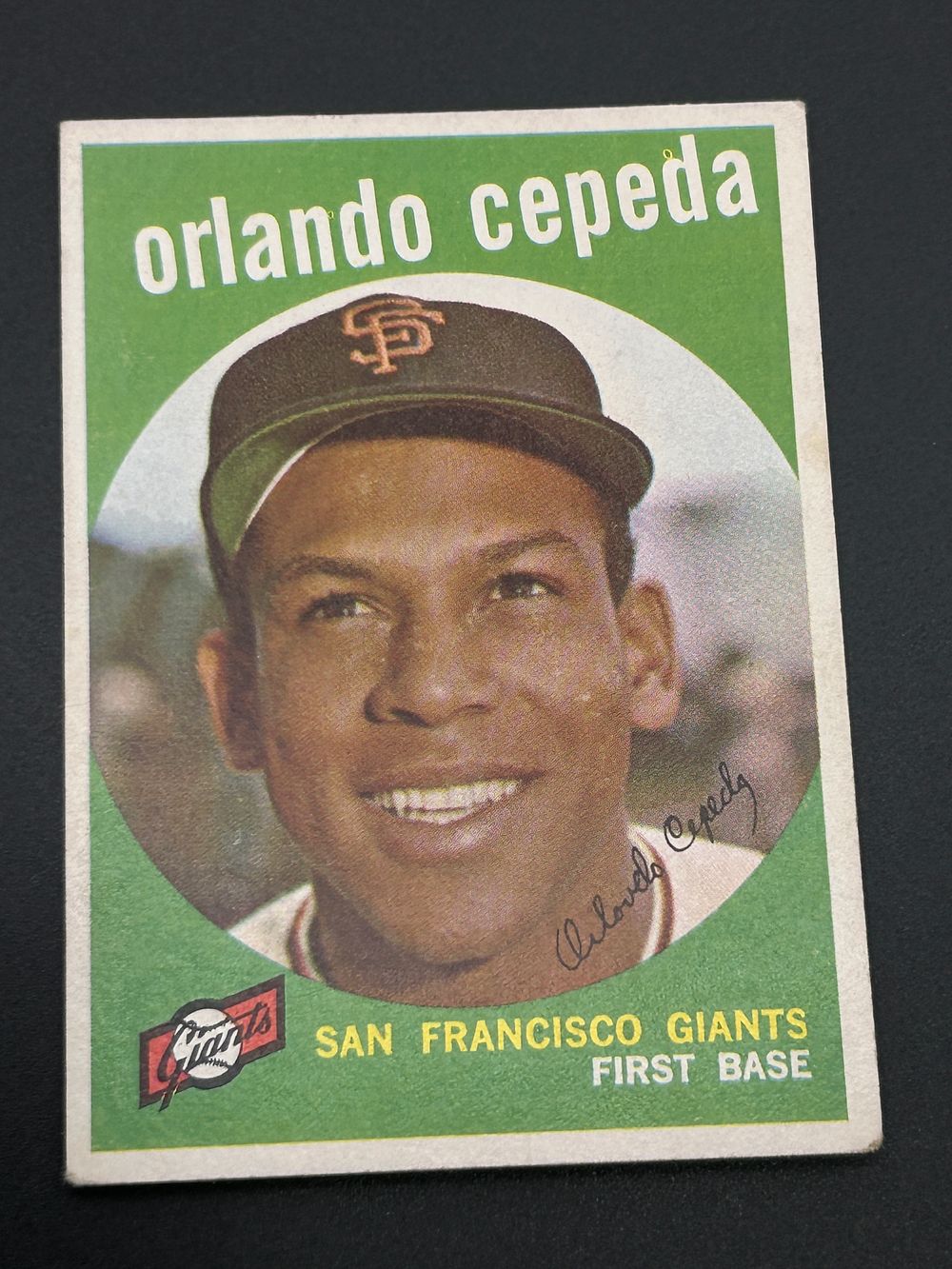 Lot 239: 1959 Topps #390 Orlando Cepeda San Francisco Giants Baseball Card