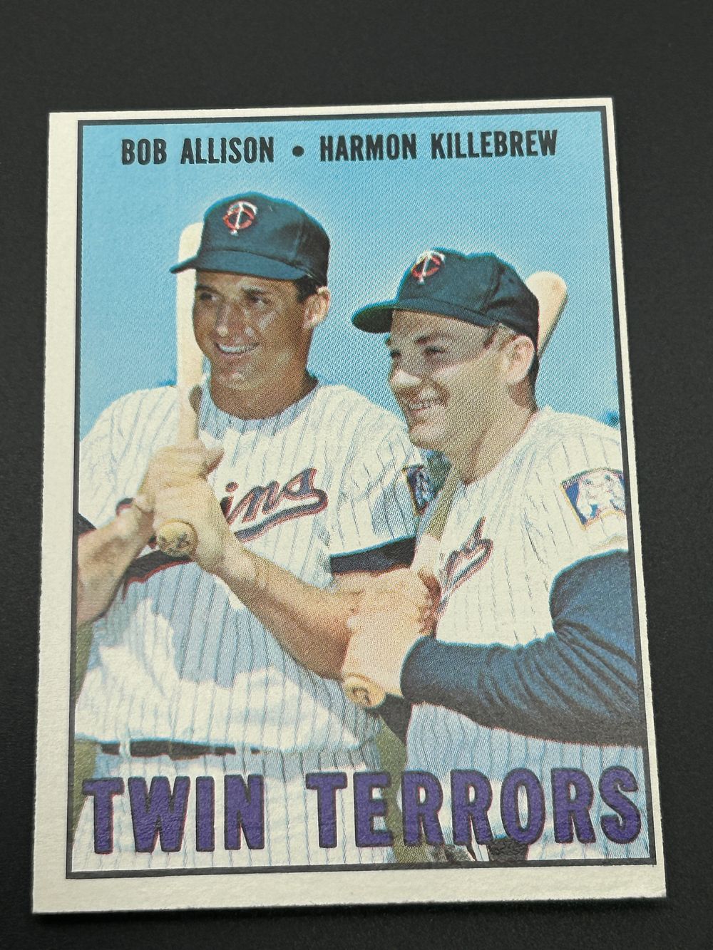 Lot 243: 1967 Topps Baseball Card #334 Twin Terrors Bob Allison and Harmon Killebrew