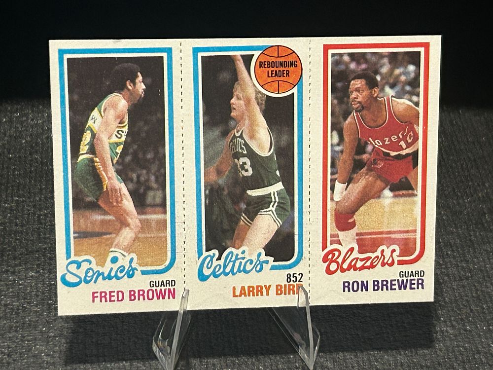 Lot 257: 1980-81 Topps Basketball Card Fred Brown Larry Bird Ron Brewer No. 228 31 198