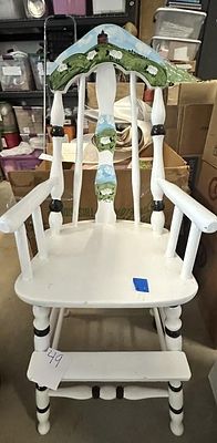 Wooden Painted High Chair