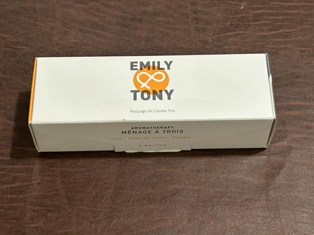 Lot 174: Emily & Tony Massage Oil Candle Trio