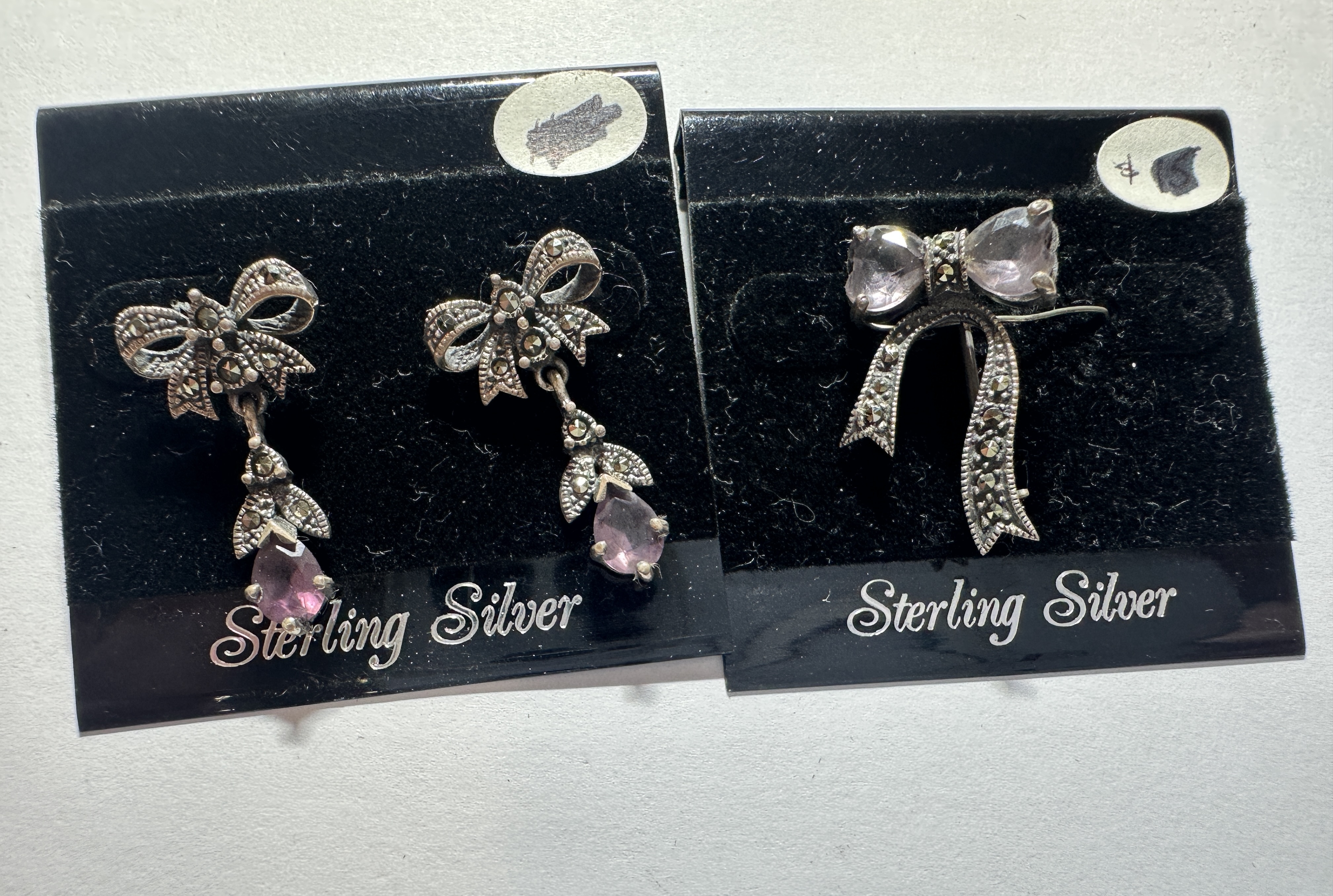 Coordinating Sterling Silver Bow Earring and