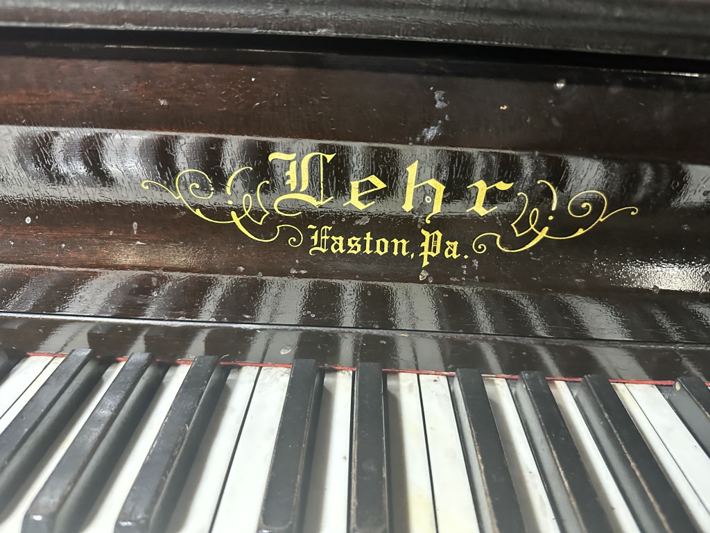 Lehr Upright Player Piano Lehr Easton, PA upright player piano with bench. Includes player mechanism as shown