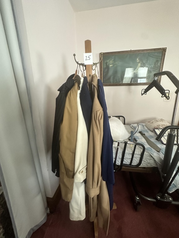 Coat Rack with Misc Coats