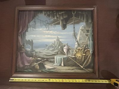 Framed Surreal Fantasy Landscape Wall Art. Framed wall art featuring a surreal fantasy landscape 
