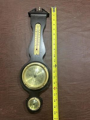 Vintage Jason Banjo Barometer Weather Station. Wall-mounted weather instrument featuring a 
