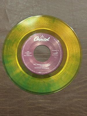 George Harrison “All Things Must Pass” Colored 45. RPM Record; Capitol 72438-58983-7-2 