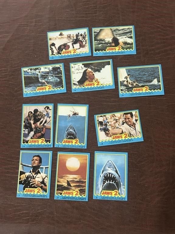 Lot 302: 1978 Topps Jaws 2 Complete Sticker Set of 11